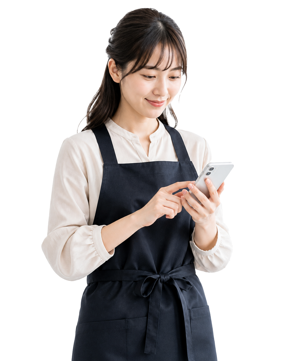 店舗スタッフが入力端末を操作している様子